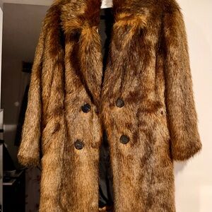 BNWT LIMITED EDITION ZARA Faux Fur Coat Jacket Small